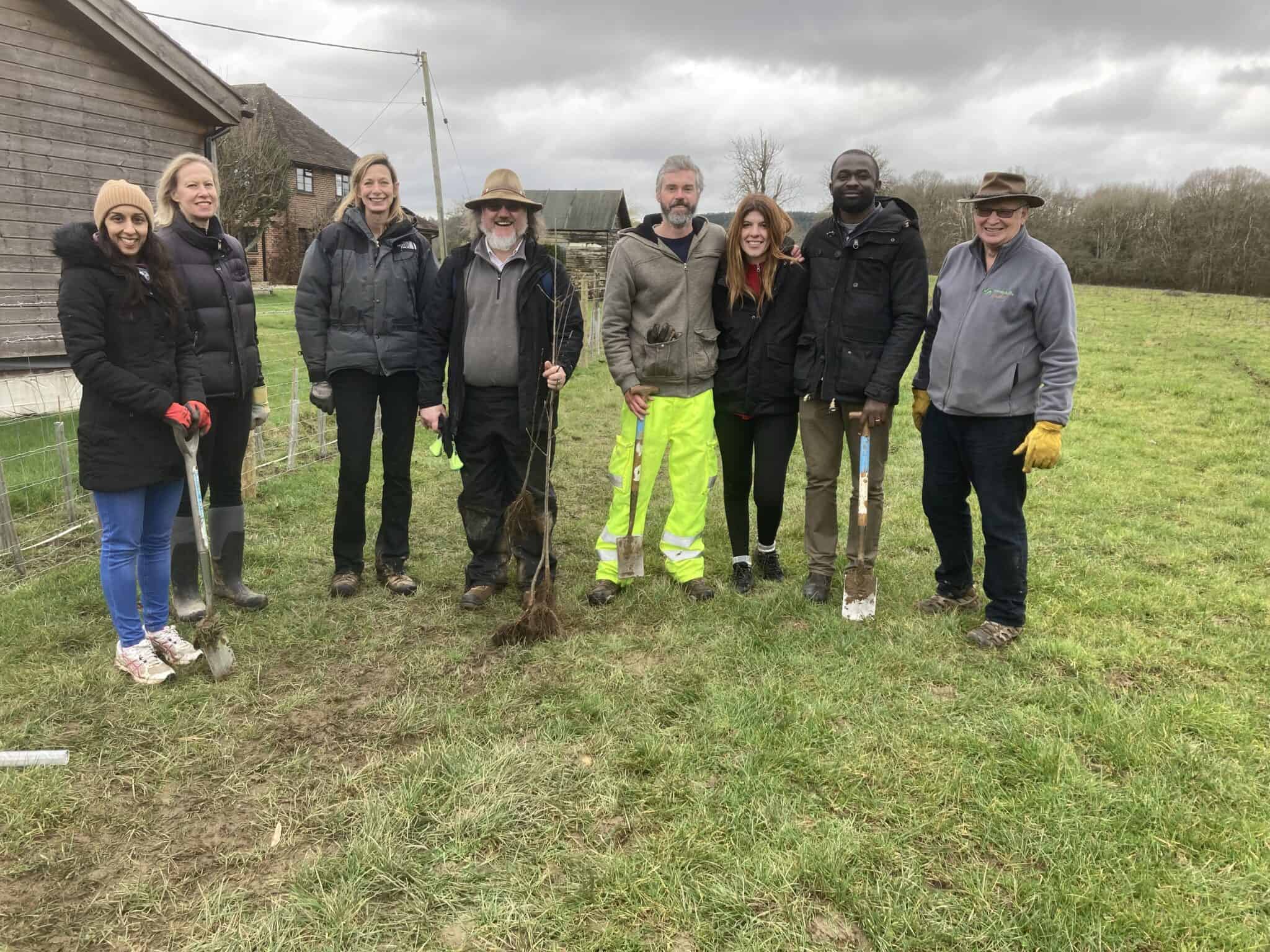 Community Hedge Planting Day at Honeymead Farm, Bramley Surrey Hills